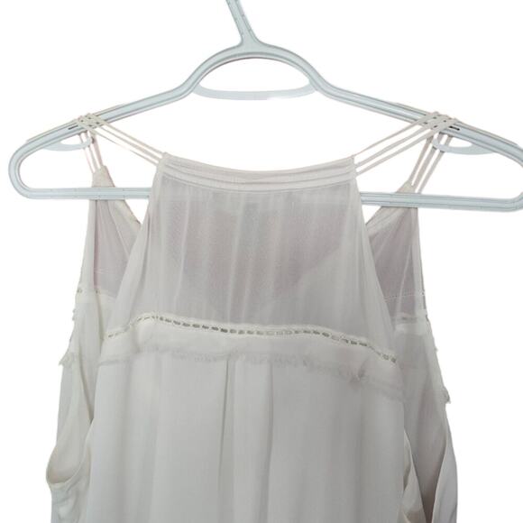 White House Black Market Chiffon Fringe Dressy Professional Tank Top - Picture 3 of 7